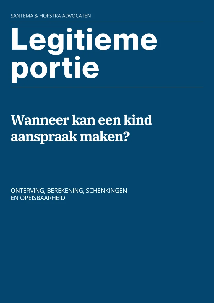 Cover van de publicatie Legitieme portie van Santema & Hofstra Advocaten